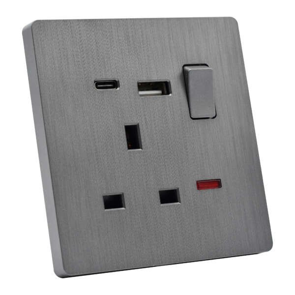 فيش USB - Type-C رصاصي
